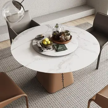 Классическая комбинация круглых столов на шесть персон В итальянском минималистичном стиле для маленькой квартиры, Гардеробная, кухонная мебель