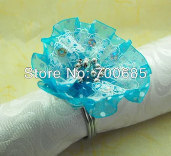 кольцо для салфеток с голубой розой, держатель для салфеток для свадебного украшения