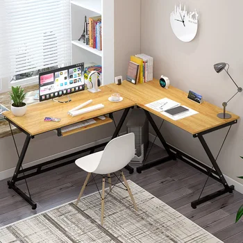 Компьютерный стол, домашний угловой стол, книжная полка, комбинированный стол, современная простая экономичная офисная мебель для письменного стола