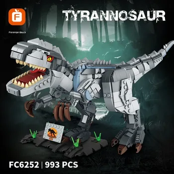 Конструктор Forange из серии Динозавров, детские игрушки Tyrannosaurus Rex С базовыми украшениями, игрушки для сборки пазлов для мальчиков