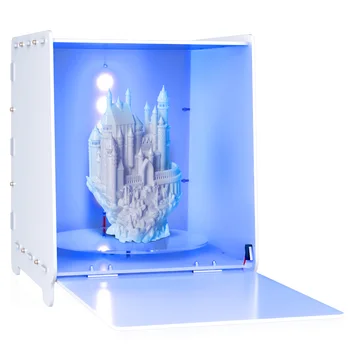 Коробка для УФ-отверждения смолы Geeetech, Осветительная станция для отверждения смолы 405 нм, Поворотный стол на 360 °, для УФ-модели SLA/DLP/LCD 3D-принтера, интеллектуальная