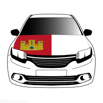 Крышка капота автомобиля с флагом Кастилии Ла Манча 3,3x5ft/5x7ft из 100% полиэстера, баннер на капоте автомобиля