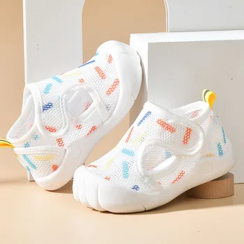 Летние Детские сандалии из дышащей сетки от 1 до 4 лет, повседневная обувь Унисекс для малышей, нескользящие кроссовки на мягкой подошве для первых прогулок, легкая обувь для младенцев