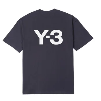 Летняя Новинка Y3 YOHJI YAMAMOTO с большим или маленьким буквенным принтом Y-3, Повседневная Универсальная Свободная и удобная футболка