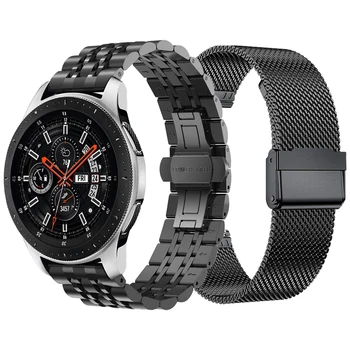 Металлический Ремешок Для Samsung Galaxy Watch 3 45 мм 41 Сетчатый Ремешок из нержавеющей Стали Galaxy Watch 46 мм 42/Active 2 44 мм 40/S3 Браслет