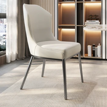Металлический стул с белым акцентом, Современный Дизайнерский отель, Роскошный лаундж, Эргономичные кресла, Барная Косметика, Мебель для столовой Cadeiras WJ30XP