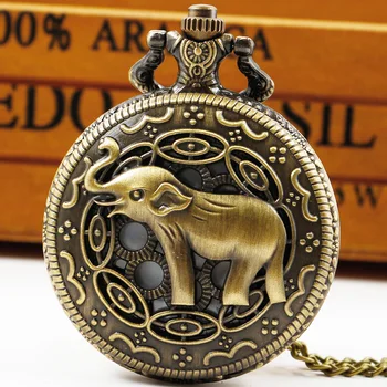 Милые кварцевые карманные часы с резьбой в виде слона, практичный подарок на День рождения для детских игрушек