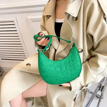 Мини-сумки через плечо, Модные Женские сумки, Маленькие Однотонные повседневные женские Зеленые сумки, Женская сумка-тоут из искусственной кожи в стиле Ретро