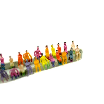 Миниатюрные фигурки 1: 150 Модель Сидящих людей, Раскрашенный Макет Пассажирской железной дороги, Таблица с песком, Архитектура, Ландшафт здания