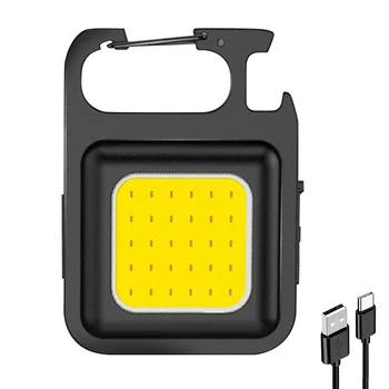 Многофункциональный фонарик, мини Портативный светодиодный брелок для ключей, фонарик для кемпинга, USB-зарядка, Рабочий фонарь, фонарь для рыбалки
