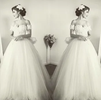 Модное свадебное платье трапециевидной формы с открытыми плечами 2018, vestido de noiva длиной до пола, белое свадебное платье с аппликацией, платья для матери невесты