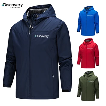 Мужская куртка Discovery, весенне-осенняя ветровка для приключений на открытом воздухе, куртка на молнии, ветрозащитная водонепроницаемая куртка с капюшоном