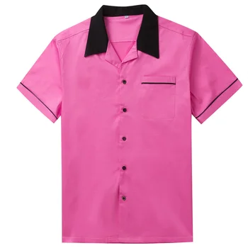 Мужская Персонализированная рубашка с короткими рукавами, Повседневная Высококачественная Модная мужская блуза в стиле пэчворк, Рокабилли, Рубашки для боулинга