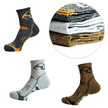Мужские и Женские Зимние теплые спортивные носки для бега, Удобные футбольные носки Coolmax, Длинные футбольные носки