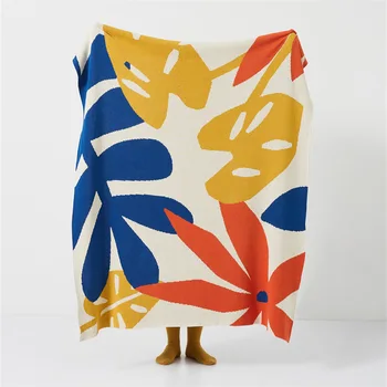 Мягкое Вязаное одеяло CHAUSUB из 100% хлопка, Покрывало для Дивана, Чехол для домашнего декора 130x160 см