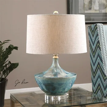 Настольная лампа с диммером, современная светодиодная керамическая роспись, Декоративная настольная лампа для дома, Прикроватная Тумбочка