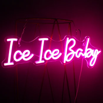 Неоновая вывеска ice ice Baby, изготовленная на Заказ, Эксклюзивное Украшение Для Свадьбы, Дня Рождения, Светодиодной Наружной Акриловой Комнаты, Домашнего Декора стен USB