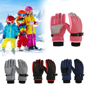 Новые Ветрозащитные Теплые Лыжные перчатки Для верховой езды Зимние Детские перчатки для катания на Снегу, Коньках, Сноуборде, Водонепроницаемые Дышащие Варежки