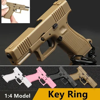Новый Брелок для ключей модели Glock 45, Тактический брелок в форме пистолета G45, Декоративный пластиковый держатель для ключей, Подвижный рычаг и магазин