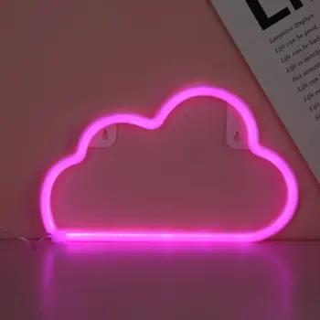 Новый Дизайн Облако Светодиодная Неоновая Вывеска 30x19 см Розовый Свет USB Аккумулятор Водонепроницаемый Декор Для Вечеринки Неоновая Лампа Ночные Огни Оптом
