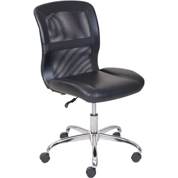 Опоры со средней спинкой, Офисный стул с виниловой сеткой, Черный компьютерный стул, рабочий стол, офисный стул, стул