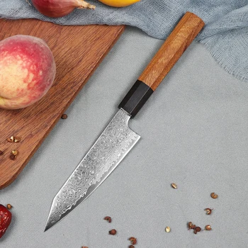 Острый 5-дюймовый практичный 67-слойный кухонный нож из дамасской стали, походный нож для фруктов шеф-повара Sande