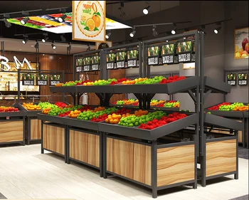 Полка для фруктов в супермаркете, полка для демонстрации овощей, островной шкаф, платформа для хранения свежих продуктов, шкаф для овощей и фруктов, овощная полка