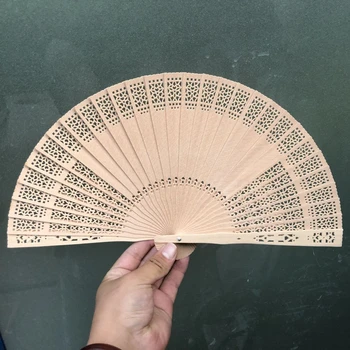 Полый Деревянный Вентилятор Складной Вентилятор Ремесленный Вентилятор 8 Дюймов Легкий Резной деревянный вентилятор в Китайском стиле Ремесленное украшение
