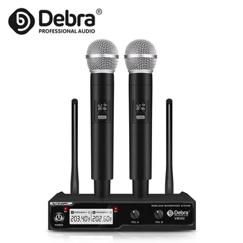 Портативная беспроводная микрофонная система Debra VM302 VHF 2 Беспроводной микрофон для семейного караоке в церкви