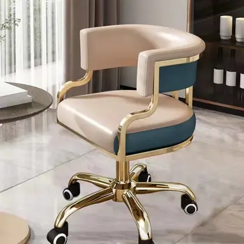Портативное роскошное офисное кресло с кожаным удлинителем высоты, Поворотные стулья для домашнего офиса, колеса для мебели Cadeira De Escritorio