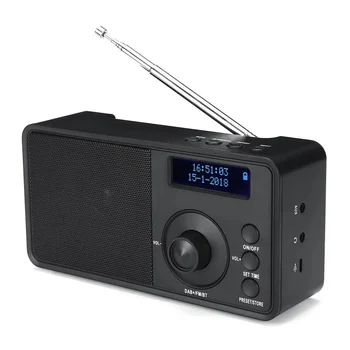Портативный DAB + Цифровое радио, беспроводной Bluetooth, стереодинамик, ЖК-дисплей, Уличная гарнитура, Поддержка будильника, FM AUX