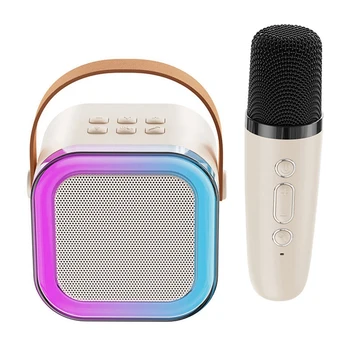 Портативный K12 Bluetooth Маленький домашний динамик с микрофоном KTV с 1 микрофоном Для подарков на День рождения, домашних вечеринок