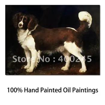Прекрасная Картина Маслом с животными Собаки Спаниель в пейзаже Джорджа Стаббса Холст-арт Высокое Качество + 100% Ручная работа