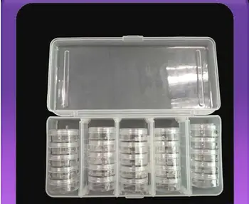 Прозрачный чехол 190 * 95 мм с 25 шт. мини-коробкой для дизайна ногтей, блестящие коробки для хранения нейл-арта, чехол со стразами, съемный