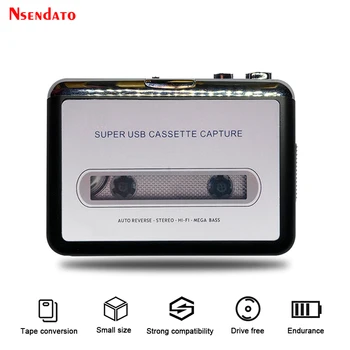 Радиоплеер с USB-кассетой Портативный Конвертер USB-кассеты в MP3-плеер с аудио- и видеозаписью Музыкальный проигрыватель Кассетный магнитофон