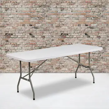 Раскладной столик из гранитного белого пластика на 6 футов