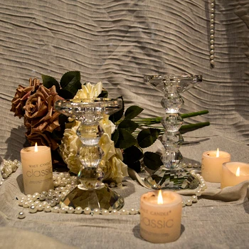 Реквизит для ужина при свечах, украшения из подсвечников, скандинавские украшения для обеденного стола, европейский романтический хрустальный подсвечник