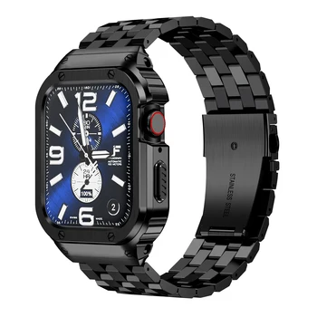 Ремешок из нержавеющей стали для Apple Watch Band 49 мм 45 мм 44 мм (не для часов), аксессуары для бампера iwatch ultra series 7 6 SE 8 + чехол