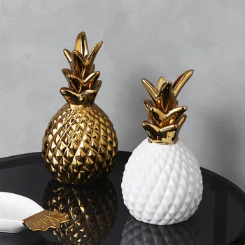 Роскошные креативные керамические украшения в виде ананаса, современный минималистичный скандинавский декор для гостиной, ТВ-шкаф, настольные домашние мягкие украшения.