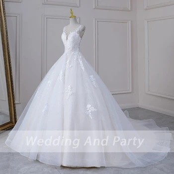 Свадебное платье в стиле Бохо с V образным вырезом и длинным шлейфом, бальное платье для новобрачных, Свадебное платье Принцессы, свадебное платье Robe De Mariee, Свадебное платье Невесты
