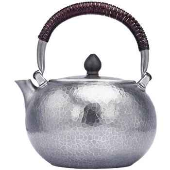 Серебряный чайник ручной работы из стерлингового серебра 999 пробы, серебряный чайный сервиз, серебряный чайник большой емкости