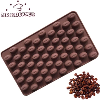 Силиконовый Мини-кофейные зерна с 55 полостями, форма для изготовления шоколадных конфет, форма для украшения торта, Инструменты для выпечки Кондитерских изделий
