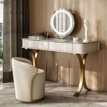 Скандинавский женский Туалетный столик с Зеркальным ящиком, Современный многофункциональный столик для макияжа, Шкаф для простого хранения, мебель для спальни