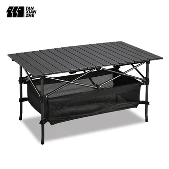 Складной стол из алюминиевого сплава для кемпинга на открытом воздухе, Многофункциональный Портативный стол для барбекю, стол для пикника, черный стол для стойла, прочный