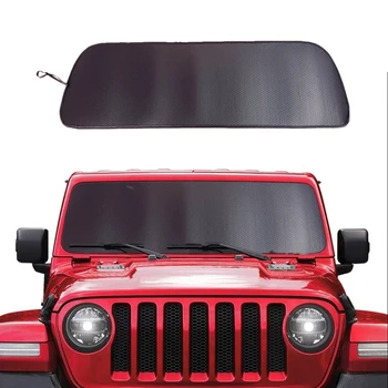 Солнцезащитный козырек на лобовое стекло, для Jeep Wrangler JL JLU 2018 2019, Коврик для солнцезащитного козырька из алюминиевой фольги, Защита от ультрафиолетовых лучей, Теплозащитный экран