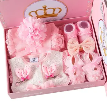 Стильный и удобный комбинезон, подарочный набор для новорожденных девочек, идеально подходящий для летней одежды и душа ребенка