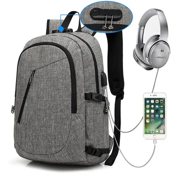 Сумка для ноутбука, рюкзак для зарядки через USB, школьная сумка, Водонепроницаемая прочная Оксфордская сумка для планшета, для телефона, компьютерные аксессуары