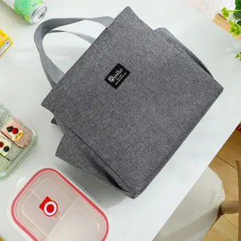 Сумка-ланч-бокс, дорожная однотонная водонепроницаемая сумка для ланча, ручные сумки для еды, термосумка-органайзер для завтрака, холщовая сумка для ланча