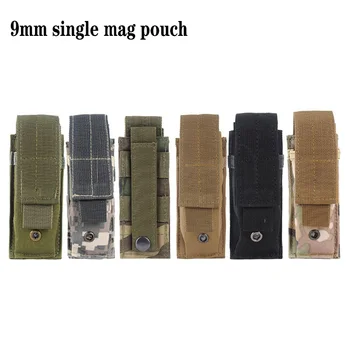 Тактический Molle Одинарный 9-мм Подсумок для Магазина Пистолет Handgun Mag Bag для Glock 17 19 Beretta M9 Универсальный Страйкбольный Охотничий Чехол