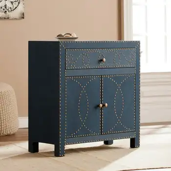 Темно-синий двухдверный шкаф с шипами | привлекательный предмет домашнего декора